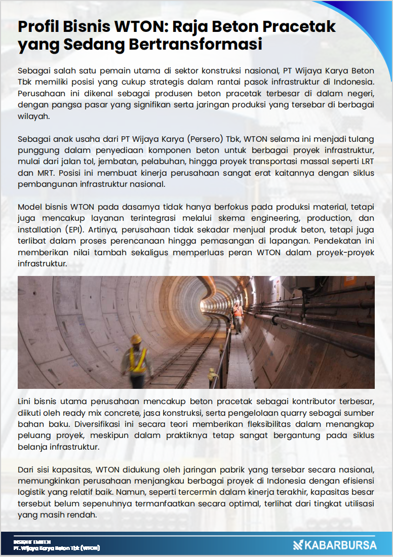 Mengupas Prospek Wika Beton (WTON) di Era Suku Bunga Tinggi